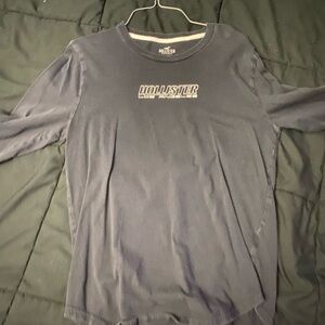 Hollister Men's Navy Long Sleeve Tee